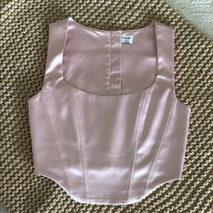 Sunday Best Pink Fitted Bustier Tank Top